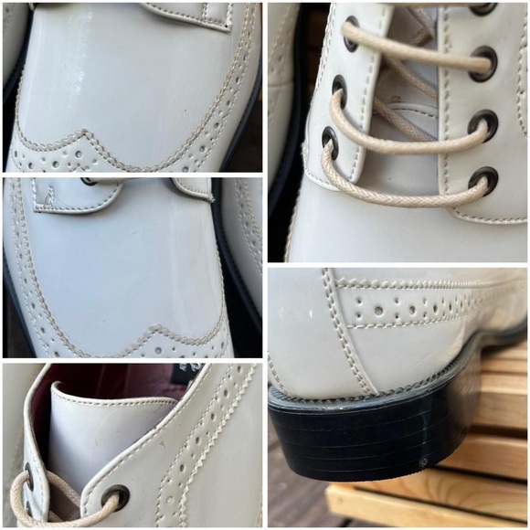 White Leather Italian Parrazo Oxford Shoes main image 4